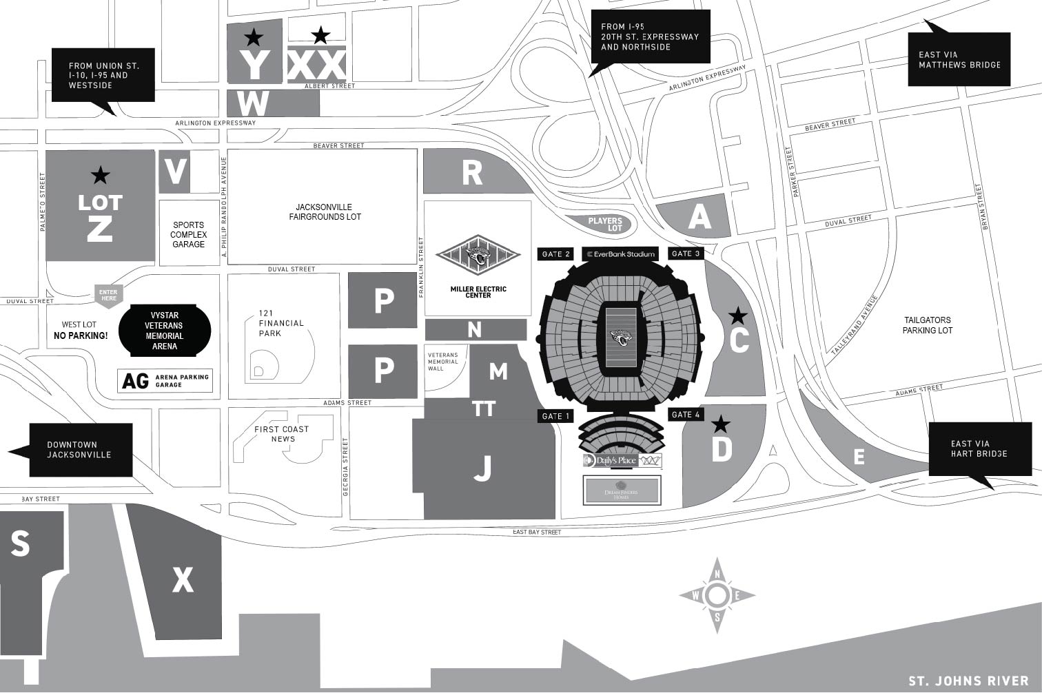 Sports Complex Parking Map